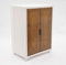 YyanLAK Küchenschrank, Putzschrank 70x47.5cm Aufbewahrungsschrank mit Transparenter Tür, Mehrzweckschrank mit Rollen, für Badezimmer, Wohnzimmer, Schlafzimmer (Weiß, Transparent)