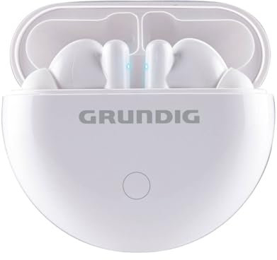 Grundig Kopfhörer Kabellos Bluetooth - True Wireless Sport Earbuds - Headset Bis zu 9 Stunden Spielzeit - USB-C Schnellladung - Bequemer Sitz - Weiß