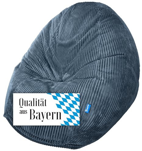 Bruni Classico Cord L in Dunkelblau - XXL-Sitzsack für drinnen mit Füllung, Indoor-Sitzsack aus Deutschland