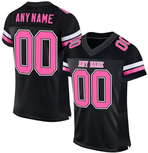 Personalisiert American Football Spieltrikots mit Name Nummer Personalisierte Trikot T-Shirt für Kinder Erwachsene Junge Mädchen Herren Damen