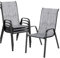 LIFERUN Gartenstühle Stapelstuhl Camping Stapelbar Hochlehner Terrassenstuhl Textilene Stahlgestell für Gärten Innenhöfe Balkone Restaurants 150 kg Belastbar 54 x 69 x 93cm (4pcs, Flachsgrau)