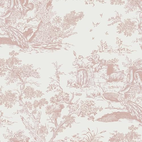 Yomshi Carta da parati autoadesiva rosa, 41 cm x 20 m, in vinile, decorazione per mobili, decorazione da parete, per camera da letto, soggiorno