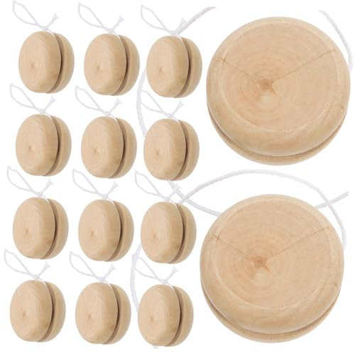 Kisangel 15Stücke Teiliges Holz Yo Yo Für Handbemalbares Fördert Kreativität Und Konzentration Sicheres Und Langlebiges Holzspielzeug Für Gemeinsamen Spaß