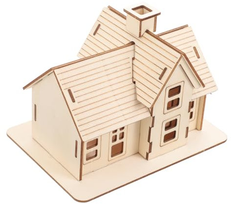 Garneck Mini 3D Holzpuzzle Modellhaus Bausatz - Wichtel Holzhaus Zum Basteln - Kleines Als Lernspielzeug Und Kreatives Für Und