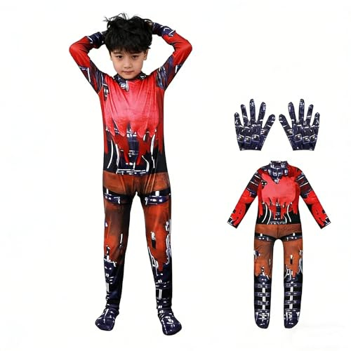 Kitimi Kids Halloween Costume Boys Grils Fancy Dres Jumpsuit with Mask, Cartoon Bear Scary Outfit, Character Five-Nights at Freddy's Costume for Halloween Carnival Party Cosplay