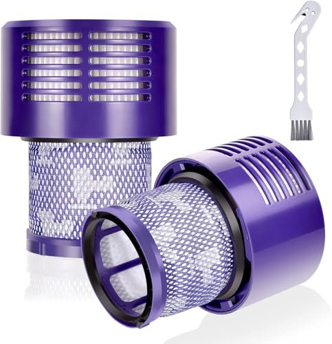 Filtro di Ricambio per Dyson Cyclone V10 SV12, 2 Pacchetti di Filtri e 1 Spazzola Compatibile con Dyson Cyclone V10 Animal Absolute Motorhead SV12, Sostituisce il codice 969082-01