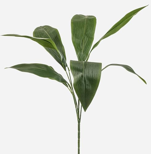artplants.de Künstliche Schusterpalme ELSAWY auf Steckstab, grün, 80cm | Plastik Palme
