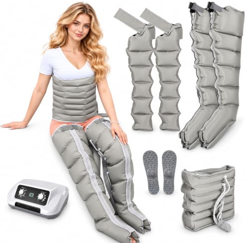 Pressoterapia Linfodrenaggio Total Body, Pressoterapia per Casa Professionale, Linfodrenaggio Lipedema Gambe, Massaggiatore Gambe