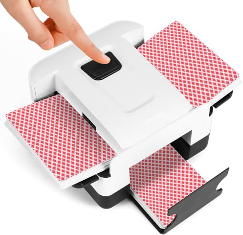 Automatic Card Shuffler Machine 2 Deck, Silent Rechargeable Model Playing Cards Shuffling Machine , Electric Poker Card Shufflers for UNO Cards Playing Tool Accessories (Silent Rechargeable Model)