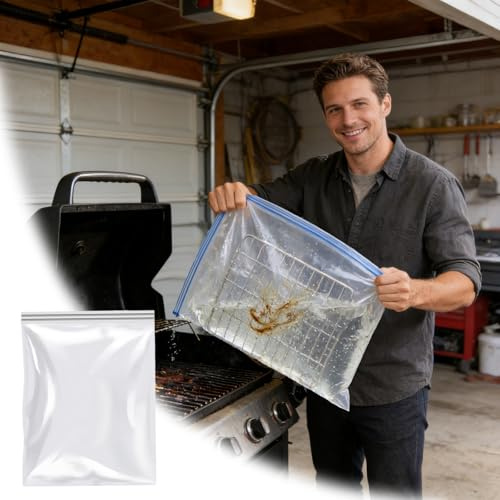 Reusable Oven Rack Cleaning Bags, No Scrub Leak-Proof Eco-Friendly Cleaner Bags for All Oven Rack Sizes, Easy Dishwasher Safe Kitchen Accessory (1, 70x50cm)
