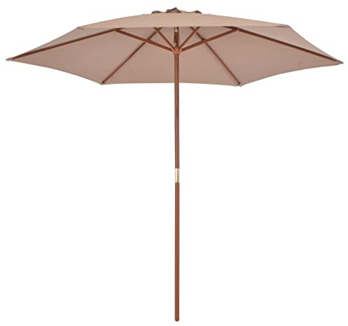 RJPLMFV Sonnenschirm aus Holz, 270 cm, Terrakotta