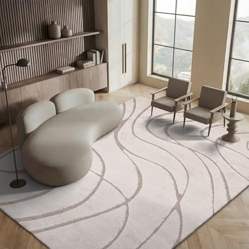 SAFAVIEH Zottelig Teppich für Wohnzimmer, Esszimmer, Schlafzimmer - Florida Shag Collection, Hoher Flor, Creme und Beige, 183 X 274 cm