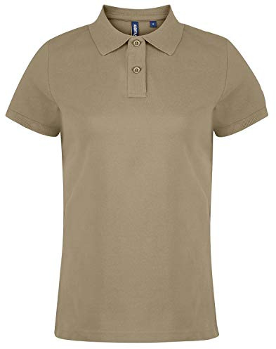 Asquith & Fox Women's Women's Polo Regular Fit Short Sleeve Polo Shirt, Brown (Khaki 000), 18 (Manufacturer Size:2XL)