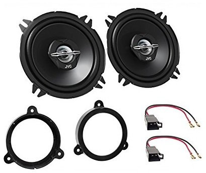 LSP-Set: JVC - CS-J520X - 250Watt / 30Watt RMS 2-Wege Koaxial - Lautsprecher-Paar + Lautsprecherkabel und Ringe für Megane III ab Baujahr 2008 •Einbauort: Fronttür/Hecktür