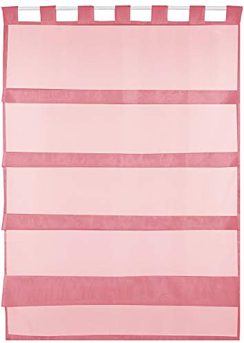 Bestlivings rote Bistrogardine Transparent mit Schlaufen in 80x110 cm (BxL), in vielen Varianten erhältlich