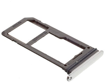 jbTec SIM-Tray/SD-Card kompatibel mit Samsung Galaxy S8 / S8+ Plus - Kartenhalter Single Slot Schlitten, Farbe:Silber