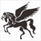 JINTORA - Autoaufkleber Tuning - Pegasus Flying - 91x88mm - Auto Aufkleber - Bus - Fenster - Heckscheibe - Camper - wetterfest - Outdoor Sticker - Auto Deko - LKW - Tuning Selbstklebend - schwarz