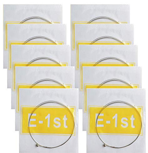 Cuerdas para guitarra acústica nylon, tensión de luz, resistente a la corrosión, latón antióxido, ofrece un tono acústico brillante y bien equilibrado, alto E 1er paquete de 10