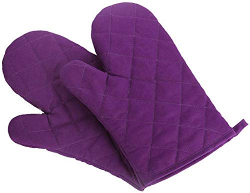 2 Sets of Anti-scalding Gloves Heat Insulation Special Oven Microwave Oven Baking Heat-Resistant Kitchen High Temperature (Color : Purple)