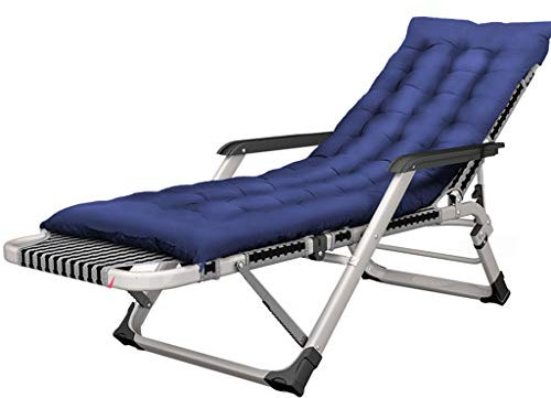 LHNLY-Liegen Liegenauflage für Sonnenliege Hoch Senioren mit Kissen Saunaliege Auflage Extrabreit Deckchair Liege Gartenliege Liegender Recliner Relaxliege für Balkon Wohnzimmer, Blau