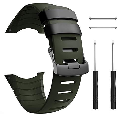 ANBEST TPU Ersatzbänder Kompatibel mit Suunto Core Armband, TPU Sportarmband Erstatzband Uhrenarmband für Suunto Core (Armee Grün)