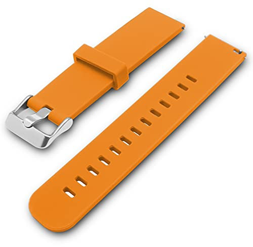 ADALLOR® Smartwatch Armband Wechselarmband für Herren Damen, Quick Release Uhrenarmband, Ersatzarmband, Silikon Uhrenarmbänder, Uhrband Bracelet Strap für Herrenuhr, 22mm, 20mm, 18mm (20mm, orange)