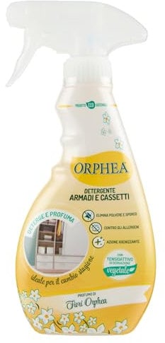 Orphea, Linea Detergenza, Pulitore per Armadi e Cassetti, Ideale per il Cambio di Stagione, Dona un Fresco Profumo, Confezione da 300 ml