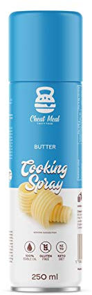 Cheat Meal Kochspray (250 ml) Low Calorie Glutenfrei Keto Cooking Spray Frittierfett Rapsöl Spray Backtrennspray Kochensprühöl Öl Sprühflasche (Butter Flavoured Canola Oil)