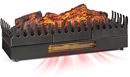 Klarstein Camino a Riscaldamento Elettrico, Caminetto Finto 2000 W a Basso Consumo, Fuoco LED, Spazio per Legna, Termocamino con Telecomando, Termostato e Timer