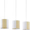 EGLO Pendelleuchte Arnhem, 3 flammige Hängelampe Vintage, Boho, Hygge, Hängeleuchte aus Stahl, Papier und Seegras in Weiß, Natur, Esstischlampe, Wohnzimmerlampe hängend mit E27 Fassung, L 102 cm