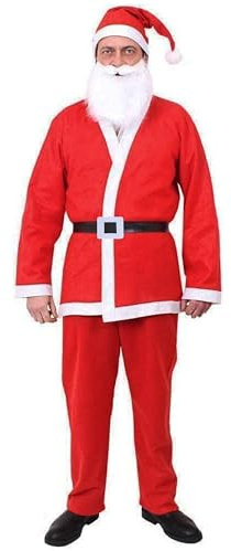 I LOVE FANCY DRESS Weihnachtsmann-Kostüm für Herren, 5-teilig, Rot, XL
