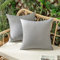 Woaboy 2er Set Outdoor Kissenbezüge Wasserfeste Kissen Wasserdicht Kissenhülle Dekohülle Sofakissen Moderne Couchkissen für Draußer Sofa Balkon Terrasse Garten 45 x 45 cm Hellgrau