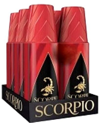 SCORPIO - Déodorant Rouge Aérosol Eau De Toilette 150Ml - Scent Aquatique - Pack de 4 - Vendu par paquet