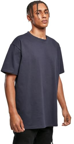 Build Your Brand T-Shirt pour Homme Heavy Oversize, Bleu Marine, XXXL