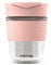 SoleCup. Travel Mug Loose Tea Infuser - Detachable Tea Strainer with Spillproof Lid - BPA-Free Reusable Glass Travel Coffee Cup with Silicone Band (Pink)