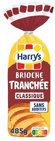 HARRYS - Brioche Tranchée Recette Classique Nature Sans Additifs 485G - Lot De 4 - Vendu Par Lot