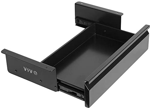 VIVO 40 cm Under Desk Mounted Sliding Pull-out Drawer without Shell for Office Desk, Storage Organizer for Sit Stand Workstation, Black, DESK-AC03A-B