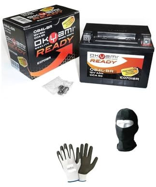 Kompatibel mit Yamaha DT R (1D4) 50 2003-2005 Batterie OKYAMI OB4L-BR, bereits vorgeladen, versiegelt, aktive Batterien 12 Volt 4 Ah, Ampere 120 x 70 x 92 mm