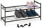 Relaxdays Metall Schuhregal, 2 Ebenen, stapelbar, Flur Schuhgestell HBT 33,5 x 70 x 26 cm, 6 Paar Schuhe, offen, schwarz