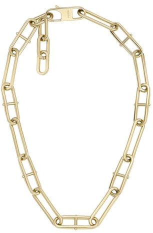 Fossil Halskette Für Frauen Heritage, Länge: 23mm, Breite: 1.7mm, Höhe: 23mm Gold-Edelstahl Halskette, JF04102710