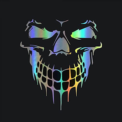 2 Stück 3D Totenkopf Autoaufkleber Vinyl Wasserdichte Auto Aufkleber Reflektierender Lustiger Autoaufkleber Selbstklebender Aufkleber Universal Grafik Aufkleber Motorhaube Sticker Heckscheibe Bunt