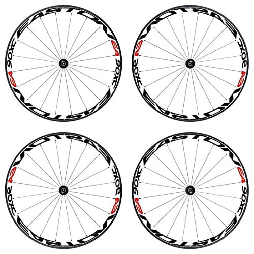 Scakbyer Reflektierende Aufkleber für Fahrrad, 4 Stück Sicherheit Nacht Reiten Fahrrad Reflektor Klebeband Aufkleber Set – Schwarz + Rot