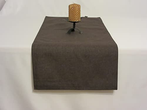 Tischläufer | Dunkelbraun - Eckig - 40x140cm | Tischband | Mitteldecke | Leinen-Optik | Lotus-Effekt | Schmutzabweisend