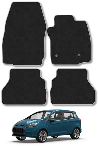 Ford B-Max (2012-2015) Carpet Car Mats | Grey Edge Trim Tailored Fit Floor Mats Full Coverage Protection Accessories Easy Clean Anti Slip Made in the UK