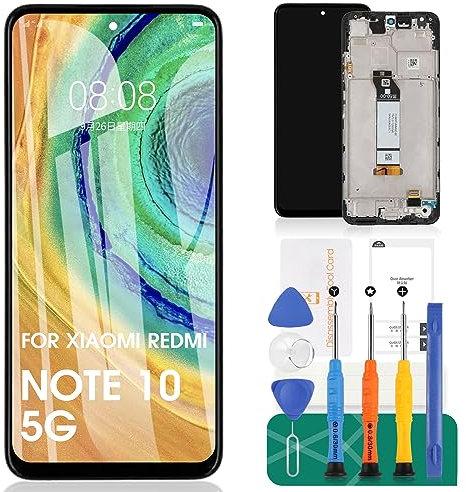 para Xiaomi Redmi Note 10 5G Pantalla LCD para Xiaomi Poco m3 Pro 5G Pantalla Repuesto para Xiaomi Redmi Note 10T 5G LCD Display Touch Digitizer (con Marco,Negro)