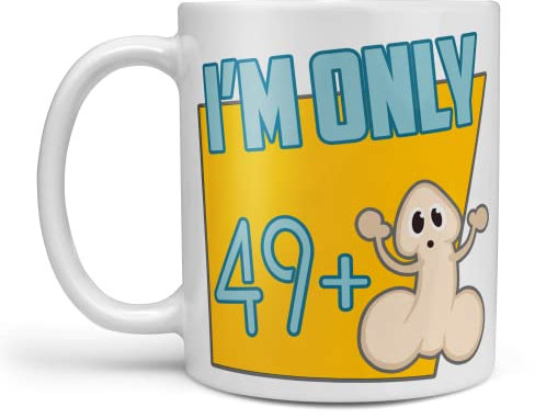 Funny 50th Birthday Gift Novelty Mug 'I'm 49 plus 1!' Funny Gift for a Mans 50th or a Womens, The Perfect Birthday Gift! (50th)
