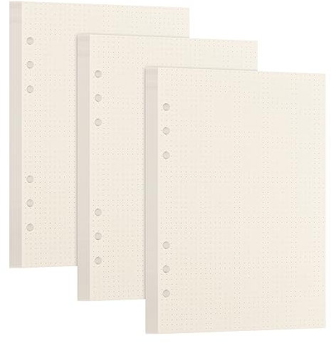 Vesaneae 240 Blätter/480Seiten A5 Gepunktet Papier Refill Paper, 6 Löcher Nachfüllpapier, A5 Ordner Notizen Organizer Planer, Nachfüllpapier für Binder Notizbuch, Tagbuch, Malerei (Gepunktet)