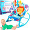 Malplay BabyWippen | elektrische Babyschaukel | Sitz mit Baby Mobile | Tiere Motive | bis zu 3 Jahren 18 kg | Blau