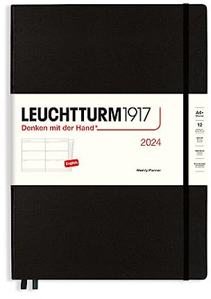 LEUCHTTURM1917 367606 Wochenkalender Master (A4+) 2024, 12 Monate, Schwarz, Englisch