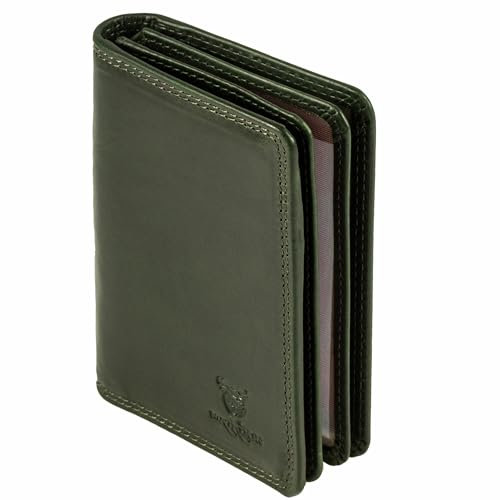 MATADOR Card Holder Cuir #Porto avec élégante Boîte Cadeau, Luxe Protege Carte Bleue Anti Piratage, Etui Carte Bancaire avec de Nombreux Compartiments à Cartes en Vert